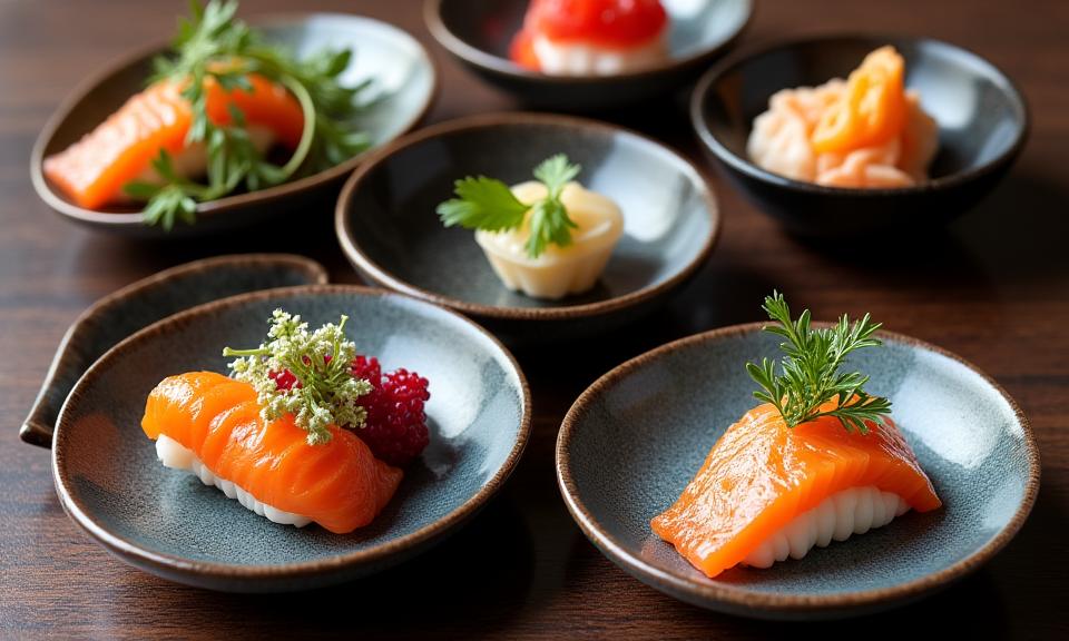 美しい盛り付けの懐石料理